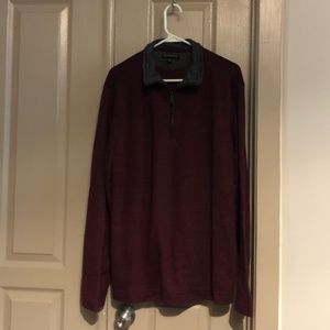 Banana Republic Burgandy Sweater with Grey Collar